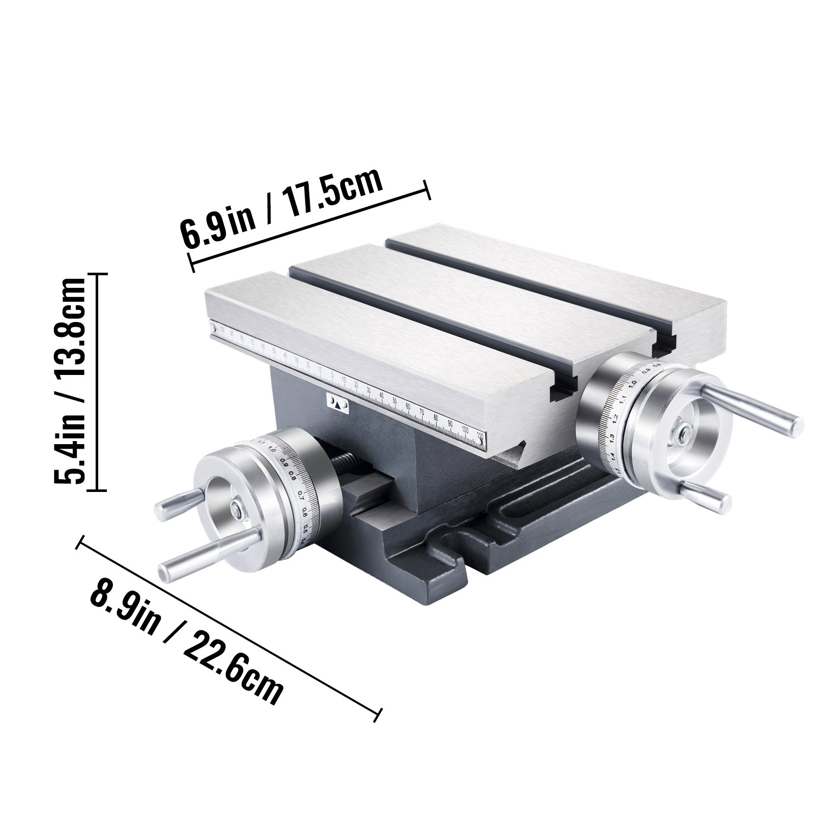 VEVOR Compound Slide Milling Table, 4-7/10" x 4-3/10" Multifunction Milling Bench Drill, Adjustable X 120?mm Y 108 mm Axis Milling Machine Worktable, Compound Cross Slide Table for Bench Drill Stand