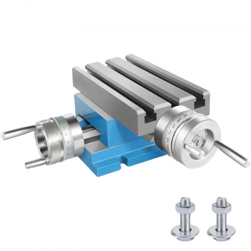 VEVOR Compound Slide Milling Table, 4-7/10" x 4-3/10" Multifunction Milling Bench Drill, Adjustable X 120 mm Y 108 mm Axis Milling Machine Worktable, Compound Cross Slide Table for Bench Drill Stand