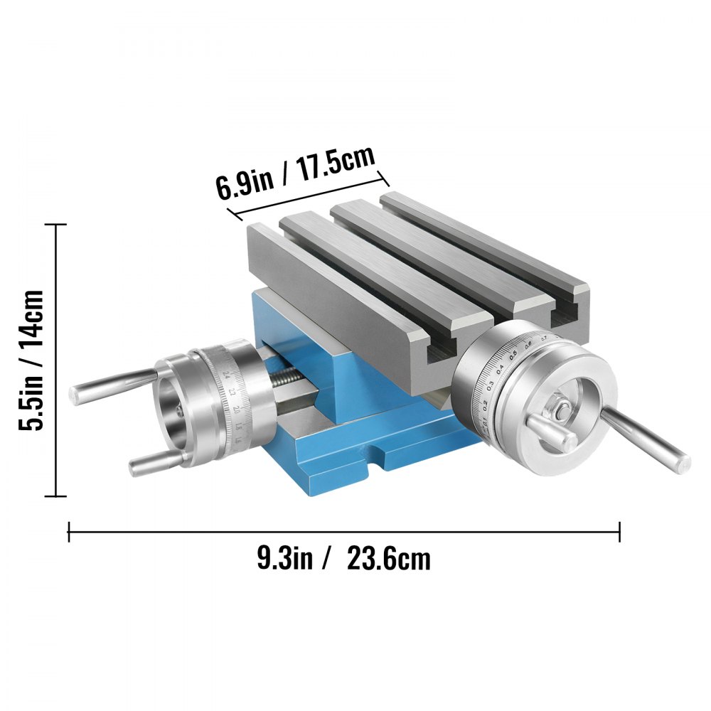 VEVOR Compound Slide Milling Table, 4-7/10" x 4-3/10" Multifunction Milling Bench Drill, Adjustable X 120 mm Y 108 mm Axis Milling Machine Worktable, Compound Cross Slide Table for Bench Drill Stand