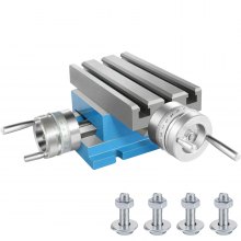 VEVOR Compound Slide Milling Table, 4-7/10" x 4-3/10" Multifunction Milling Bench Drill, Adjustable X 120?mm Y 108 mm Axis Milling Machine Worktable, Compound Cross Slide Table for Bench Drill Stand