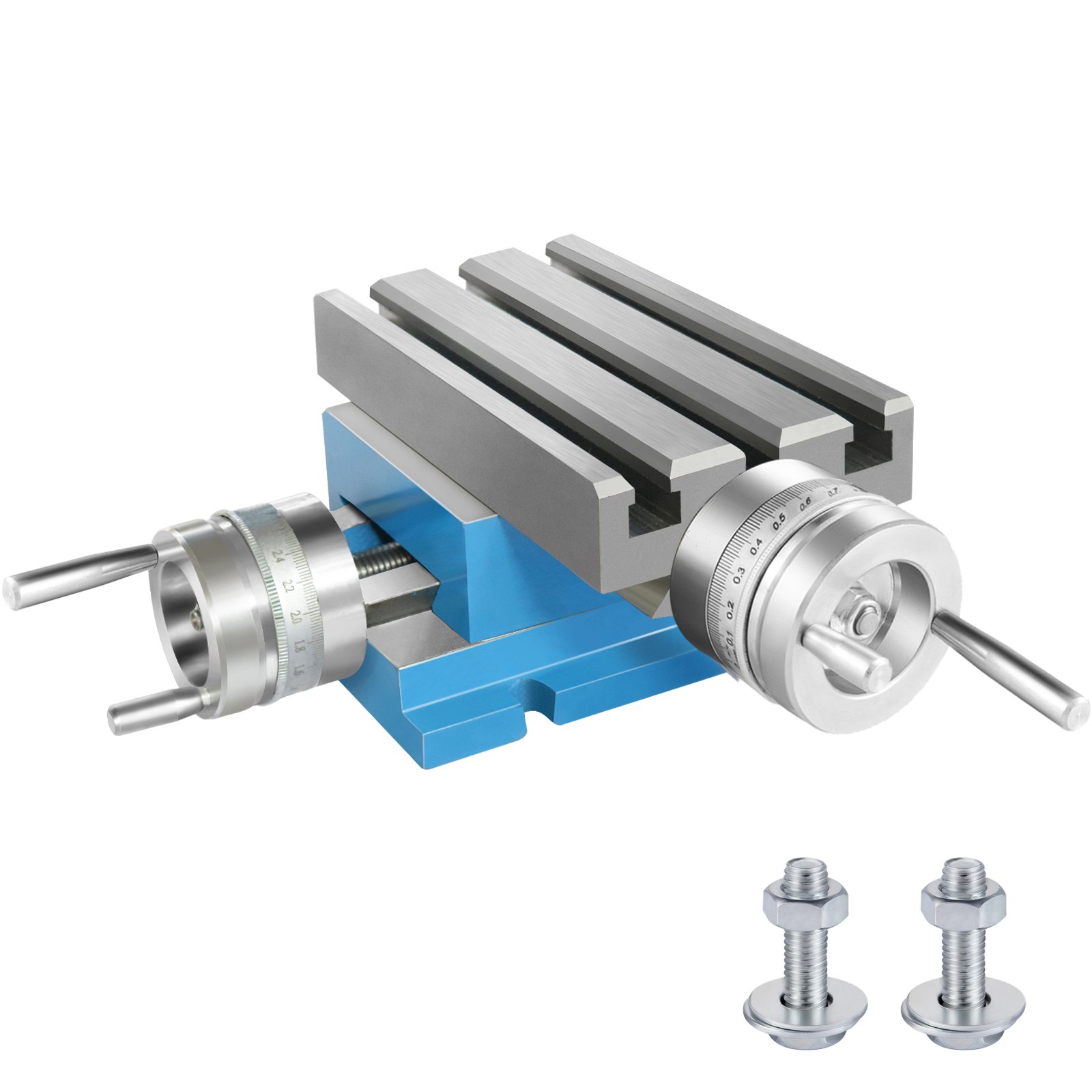 VEVOR Compound Slide Milling Table, 4-7/10" x 4-3/10" Multifunction Milling Bench Drill, Adjustable X 120 mm Y 108 mm Axis Milling Machine Worktable, Compound Cross Slide Table for Bench Drill Stand