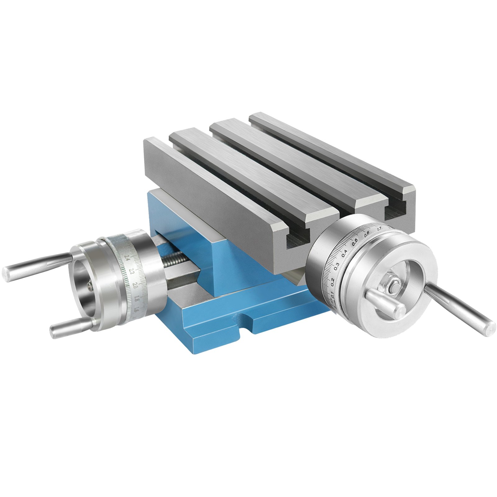 VEVOR Compound Slide Milling Table, 4-7/10" x 4-3/10" Multifunction Milling Bench Drill, Adjustable X 120 mm Y 108 mm Axis Milling Machine Worktable, Compound Cross Slide Table for Bench Drill Stand