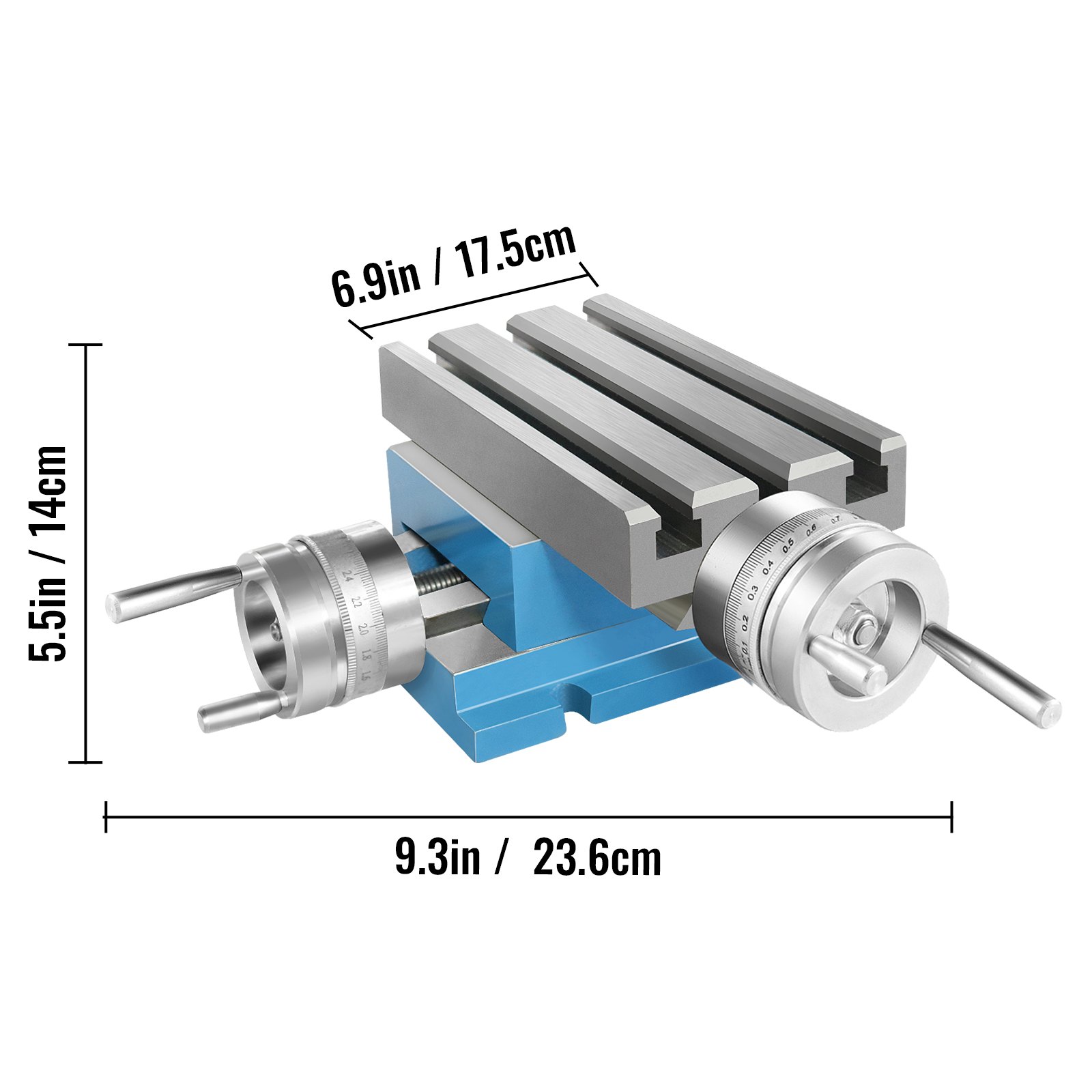 VEVOR Compound Slide Milling Table, 4-7/10" x 4-3/10" Multifunction Milling Bench Drill, Adjustable X 120 mm Y 108 mm Axis Milling Machine Worktable, Compound Cross Slide Table for Bench Drill Stand