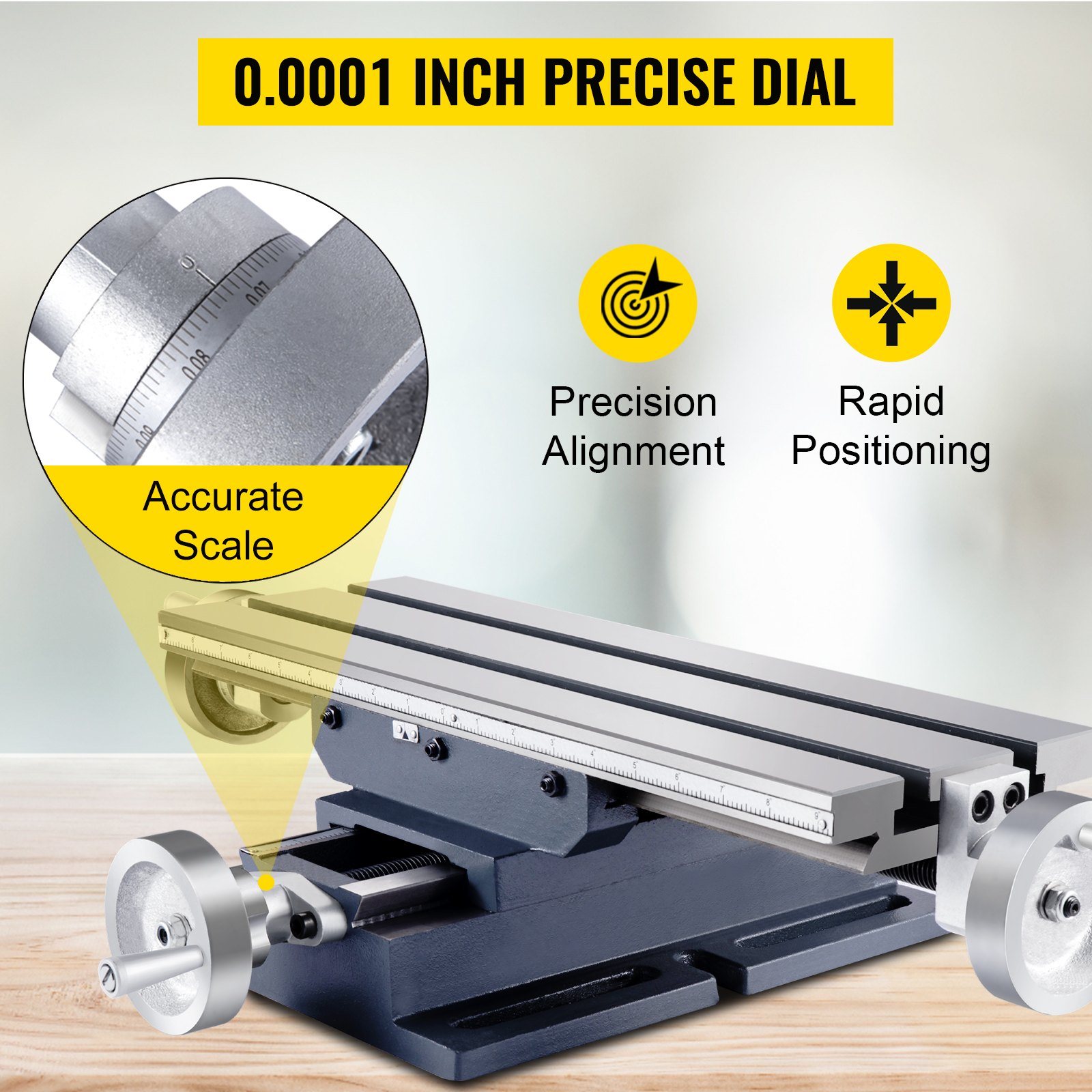 Vevor Cross Milling Work Slide Table Bench Drilling Milling Machine 6"x 18.5"