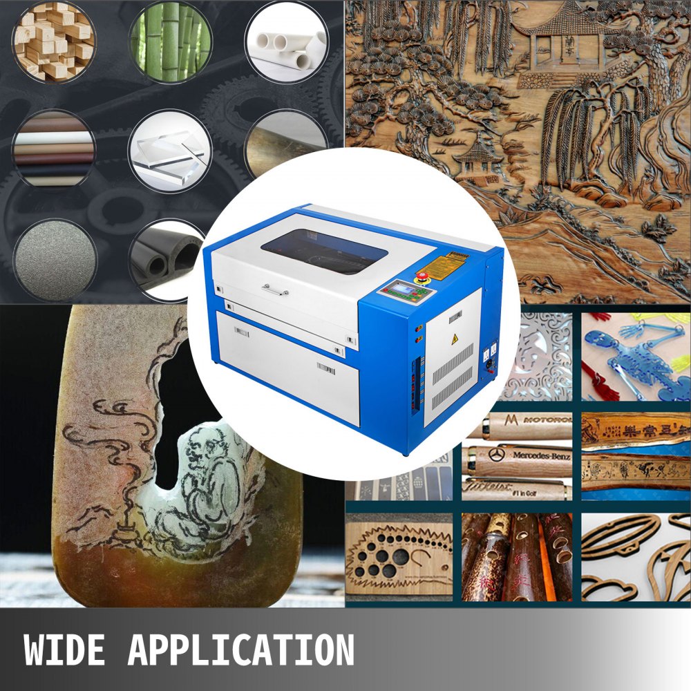 Updated New 50W CO2 Laser Engraving Cutting Machine with Auxiliary Rotary Device