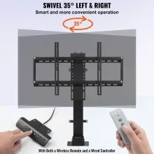 VEVOR Swivel Motorized TV Lift Stroke Length 40 Inch Motorized TV Mount Fit for 32-70 Inch TV Lift with Remote Control Height Adjustable 28.74-68.11 Inch,Load Capacity 154 Lbs,Manual Swivel L/R 30°