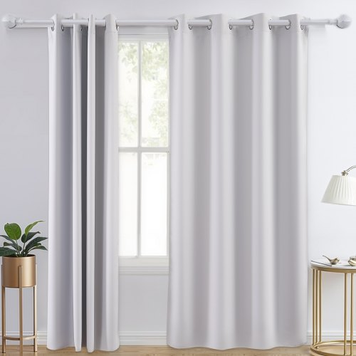 2 Set Blackout Curtain Grommet Window Panel Thermal Insulated Drapes 52x84 inch