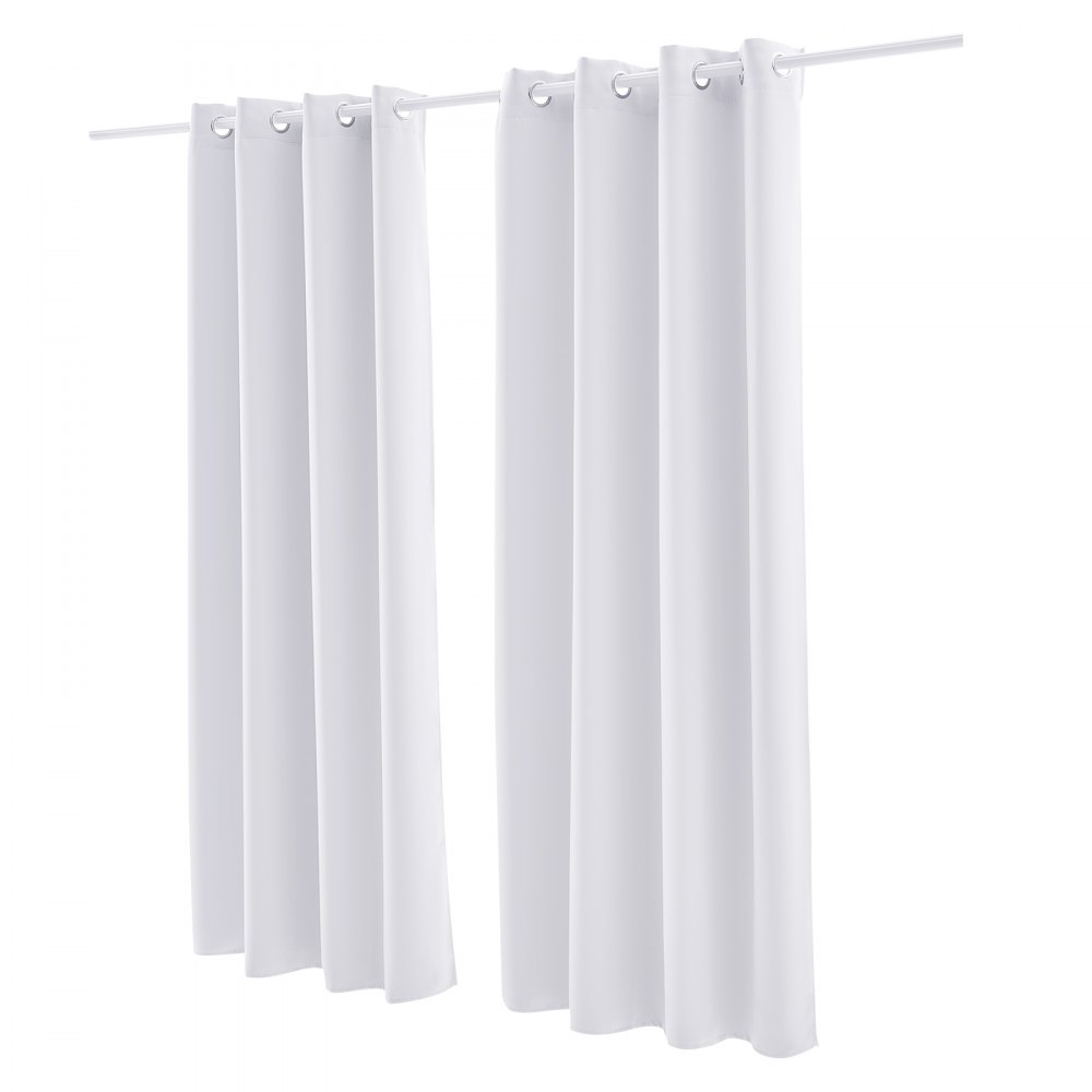 VEVOR Blackout Curtains, White Blocking Drapes for Bedroom and Living Room, 2 Panels Set Grommet Room Darkening Curtain, Solid Thermal Insulated Drapes, Noise Reducing Window Treatments, 52x84 inch
