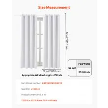 2 Set Blackout Curtain Grommet Window Panel Thermal Insulated Drapes 52x84 inch