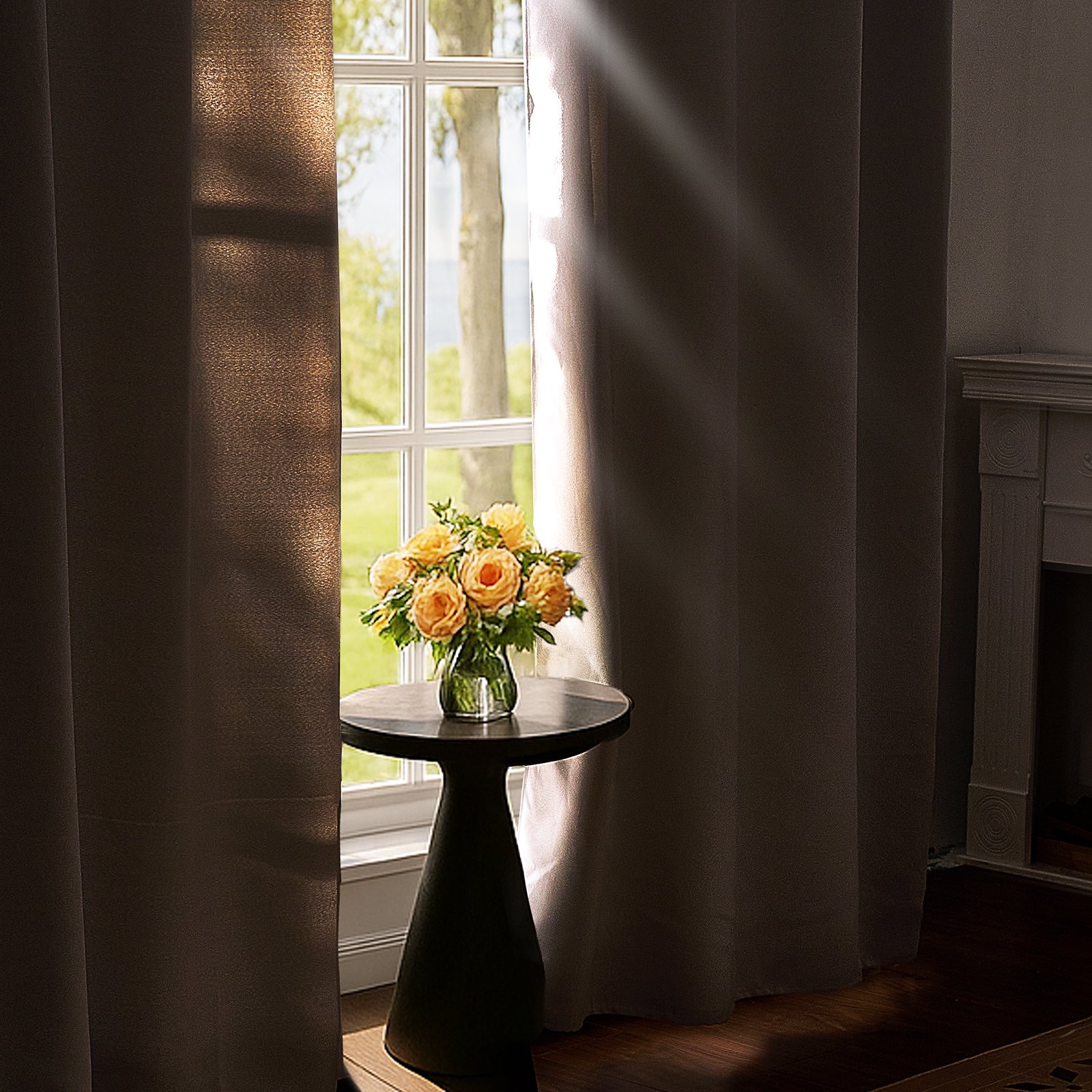 VEVOR Blackout Curtains, White Blocking Drapes for Bedroom and Living Room, 2 Panels Set Grommet Room Darkening Curtain, Solid Thermal Insulated Drapes, Noise Reducing Window Treatments, 52x84 inch