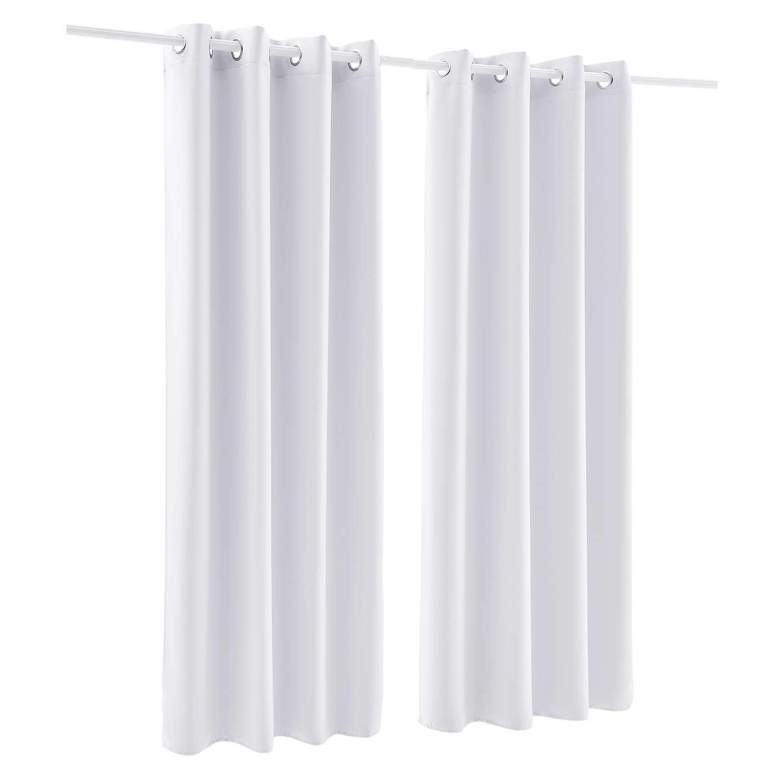 VEVOR Blackout Curtains, White Blocking Drapes for Bedroom and Living Room, 2 Panels Set Grommet Room Darkening Curtain, Solid Thermal Insulated Drapes, Noise Reducing Window Treatments, 52x84 inch