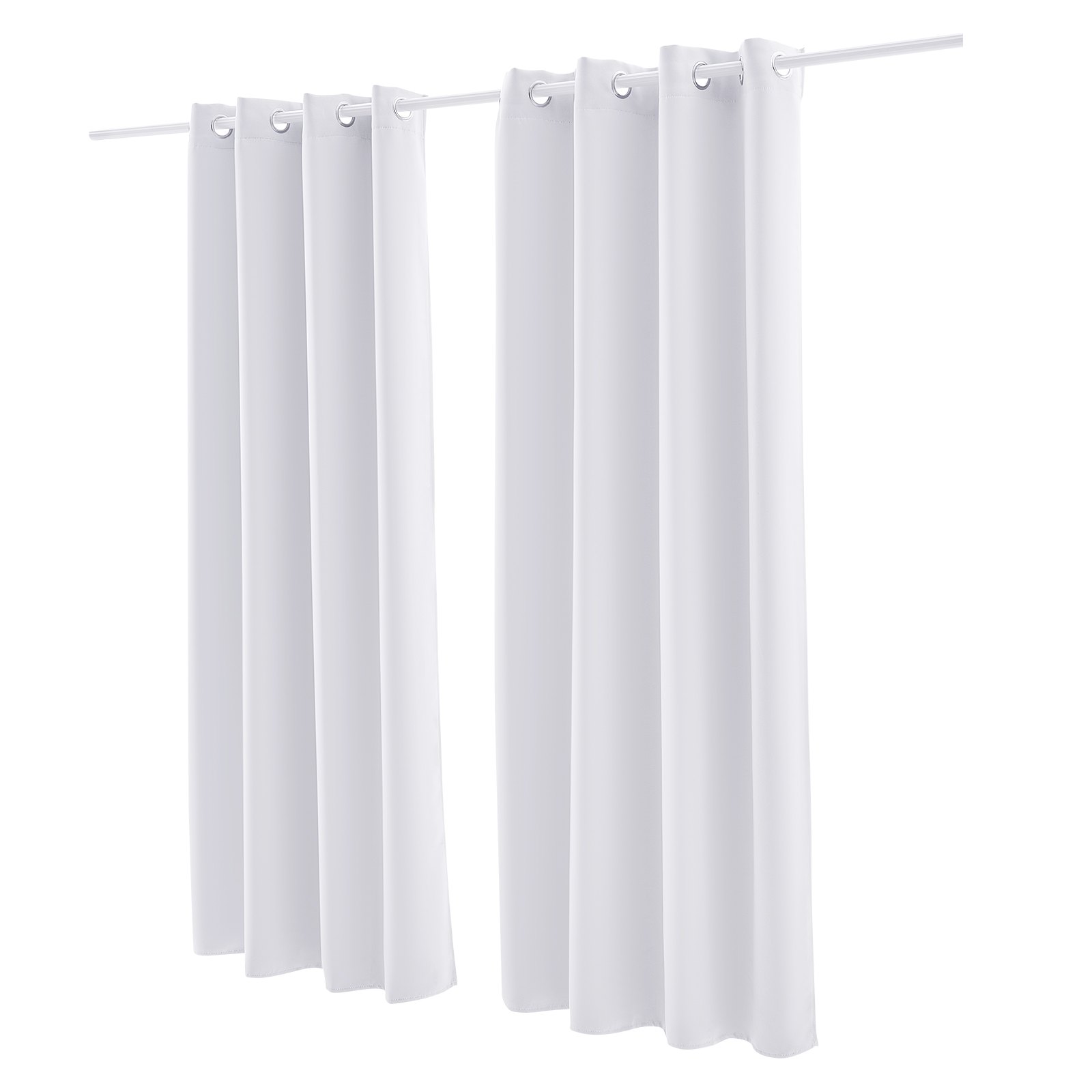 VEVOR Blackout Curtains, White Blocking Drapes for Bedroom and Living Room, 2 Panels Set Grommet Room Darkening Curtain, Solid Thermal Insulated Drapes, Noise Reducing Window Treatments, 52x84 inch
