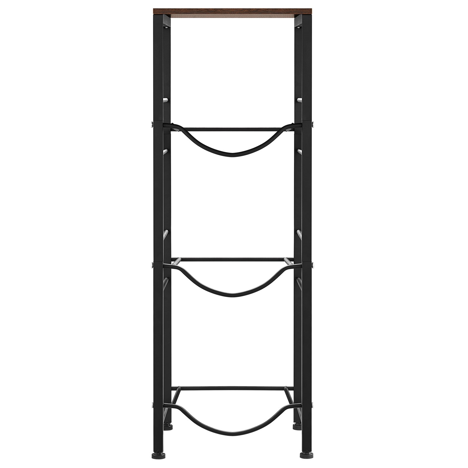 VEVOR Water Jug Holder, 4 Tiers 11 L and 19 L Water Bottle Holder for 3 Bottles, Heavy Duty Jug Rack Organizer with Storage Shelf, Detachable for Kitchen, Office, Living Room, Black and Brown