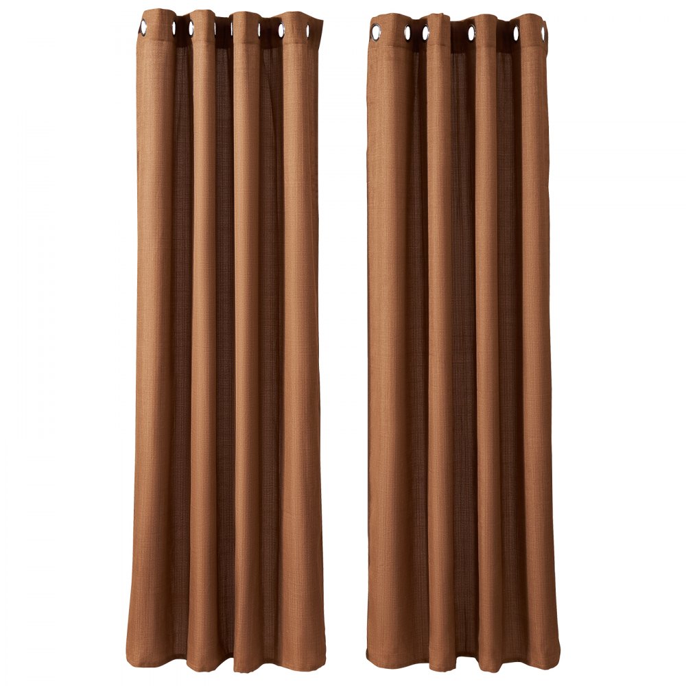 VEVOR Natural Linen Curtains, 52 x 84 inch 2 Panels Set, Grommet Light Filtering Thick Flax Textured Linen Drapes, Privacy Burlap for Living Room, Bedroom, Farmhouse, Sunroom, Office Window Curtain