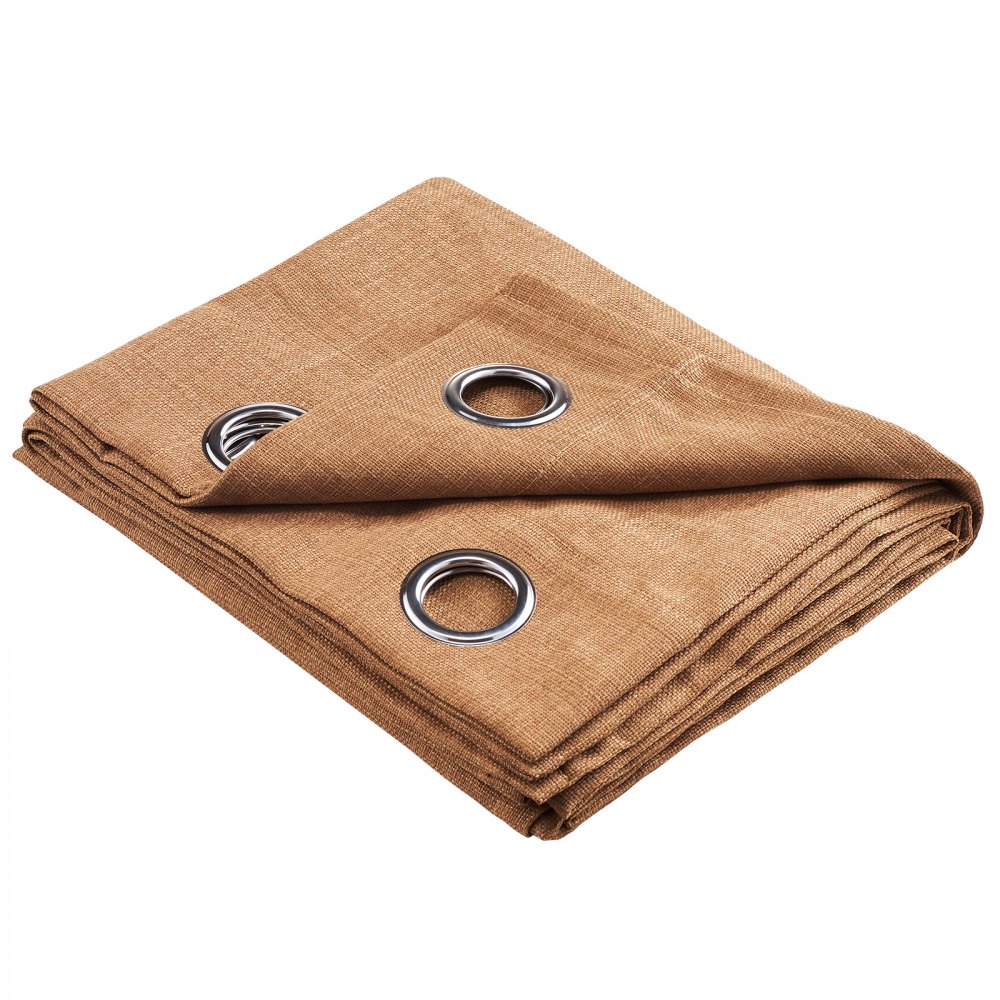 VEVOR Natural Linen Curtains, 52 x 84 inch 2 Panels Set, Grommet Light Filtering Thick Flax Textured Linen Drapes, Privacy Burlap for Living Room, Bedroom, Farmhouse, Sunroom, Office Window Curtain