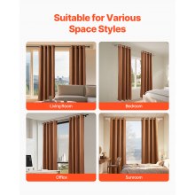 Natural Linen Curtains 52 x 84 inch 2 Panels Set Grommet Light Filtering Thick