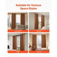 Natural Linen Curtains 52 x 84 inch 2 Panels Set Grommet Light Filtering Thick