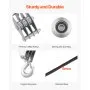 VEVOR 4400 lbs Breaking Strength 100 FT Rope Pulley Hoist, 5:1 Lifting Power Heavy Duty Pulley System with 2pcs Soft Loops, Metal Wheels Bearing Structure, Block and Tackle for Lifting Heavy Objects