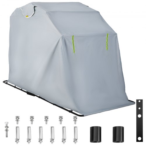 VEVOR Motorcycle Shelter, Waterproof Motorcycle Cover, Heavy Duty Motorcycle Shelter Shed, 600D Oxford Motorbike Shed Anti-UV, 106.3"x41.3"x61.0" Shelter Storage Shed Cover Garage