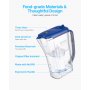 Water Filter Pitcher 9 Cup 5-stage Water Filter Dispenser 40 Gallons No BPA