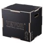 VEVOR 3v1 Plyometrický Jump Box, 20/18/16 palcový dřevěný Plyo box, Platforma & Jumping Agility Box, Protiskluzový posilovací box na fitness cvičení pro domácí trénink v posilovně, Kondiční silový trénink, Černá