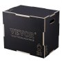 Plyometrický skokanský box VEVOR 3 v 1, drevený plyo box 24/20/16 palcov, plošinový a skákací box agility box, protišmykový posilňovací box na cvičenie v domácej posilňovni, kondičný silový tréning, čierny