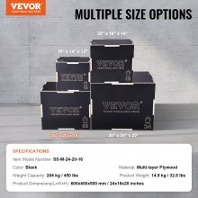 VEVOR 3 i 1 Plyometric Jump Box, 24/20/16 tommer Plyo Box i træ, Platform & Jumping Agility Box, Anti-Slip Fitness Trænings Step Up Box til hjemmegymnastik, Konditionsstyrketræning, Sort