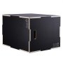 VEVOR 3 in 1 Plyometric Jump Box, 30/24/20 Inch Wooden Plyo Box, Platform & Jumping Agility Box, Anti-Slip Fitness Exercise Step Up Box for Home Gym Training, Conditioning Strength Training, Black