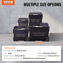 VEVOR 3 i 1 Plyometric Jump Box, 30/24/20 tommer Plyo Box i træ, Platform & Jumping Agility Box, Anti-Slip Fitness Trænings Step Up Box til hjemmegymnastik, Konditionsstyrketræning, Sort