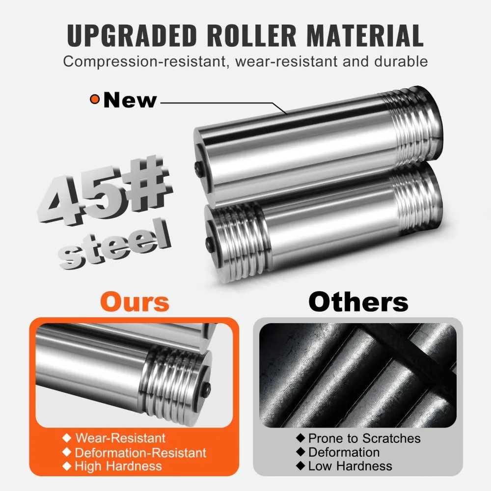 upgraded VEVOR jewelry rolling mill made of 45# steel, highlighting durability and wear-resistance.