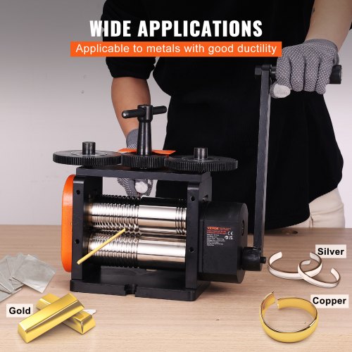 VEVOR Rolling Mill, mm Jewelry Rolling Mill Machine, 1: