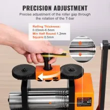 VEVOR Rolling Mill, 2.95"/75 mm Jewelry Rolling Mill Machine, 1: 2 Gear Ratio, 3-in-1 Multi-function Rolling Mill, 0.03-6.5mm Press Thickness for Metal Jewelry Making Sheet Square Wire Semicircle