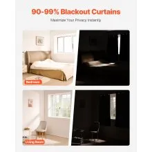 Blackout Curtains 63 Inch Length 2 Panels Set 42 Inch Wide Each for Bedroom