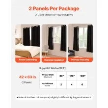 Blackout Curtains 63 Inch Length 2 Panels Set 42 Inch Wide Each for Bedroom