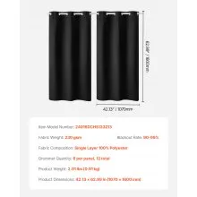 Blackout Curtains 63 Inch Length 2 Panels Set 42 Inch Wide Each for Bedroom
