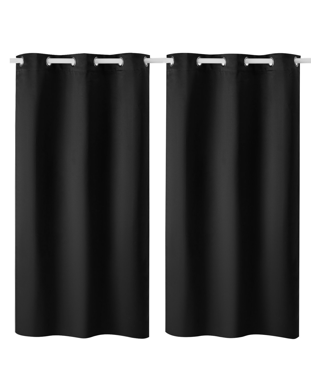 VEVOR Blackout Curtains, 63 Inch Length 2 Panels Set, 42 Inch Wide Each, Thermal Insulated Blackout Light Blocking Drapes, with Grommets, Polyester Curtains for Bedroom Living Room Window, Black