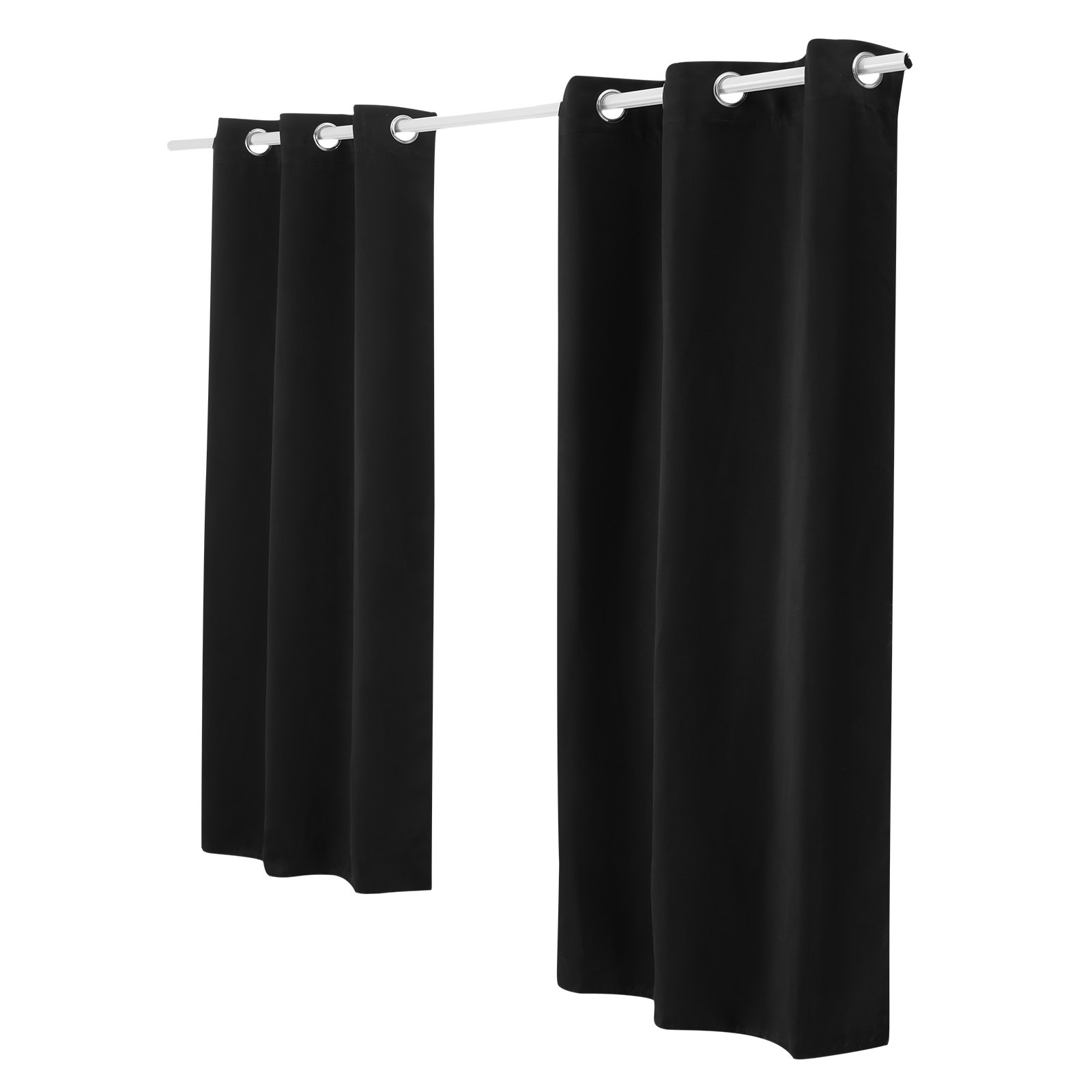 VEVOR Blackout Curtains, 63 Inch Length 2 Panels Set, 42 Inch Wide Each, Thermal Insulated Blackout Light Blocking Drapes, with Grommets, Polyester Curtains for Bedroom Living Room Window, Black