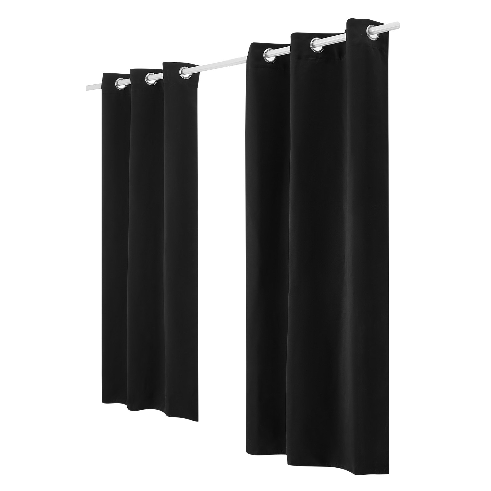 VEVOR Blackout Curtains, 63 Inch Length 2 Panels Set, 42 Inch Wide Each, Thermal Insulated Blackout Light Blocking Drapes, with Grommets, Polyester Curtains for Bedroom Living Room Window, Black