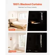 Blackout Curtains 84 Inch Length 2 Panels Set 52 Inch Wide Each for Bedroom