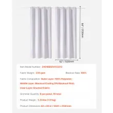 Blackout Curtains 84 Inch Length 2 Panels Set 52 Inch Wide Each for Bedroom