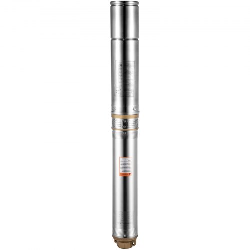 VEVOR Well Pump 1 HP Submersible Well Pump 33GPM Deep Well Pump 207ft Head with 9.8ft Cable Water Well Pumps Submersible Stainless Steel for Factories, Farmland, Irrigation Use