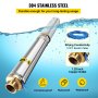 VEVOR Deep Well Submersible Pump, 1.5HP/1100W 240V/50Hz, 114L/min Flow 104 m Head, with 40 m Cable & External Control Box, 10.2 cm Stainless Steel Water Pumps for Industrial, Irrigation and Home Use