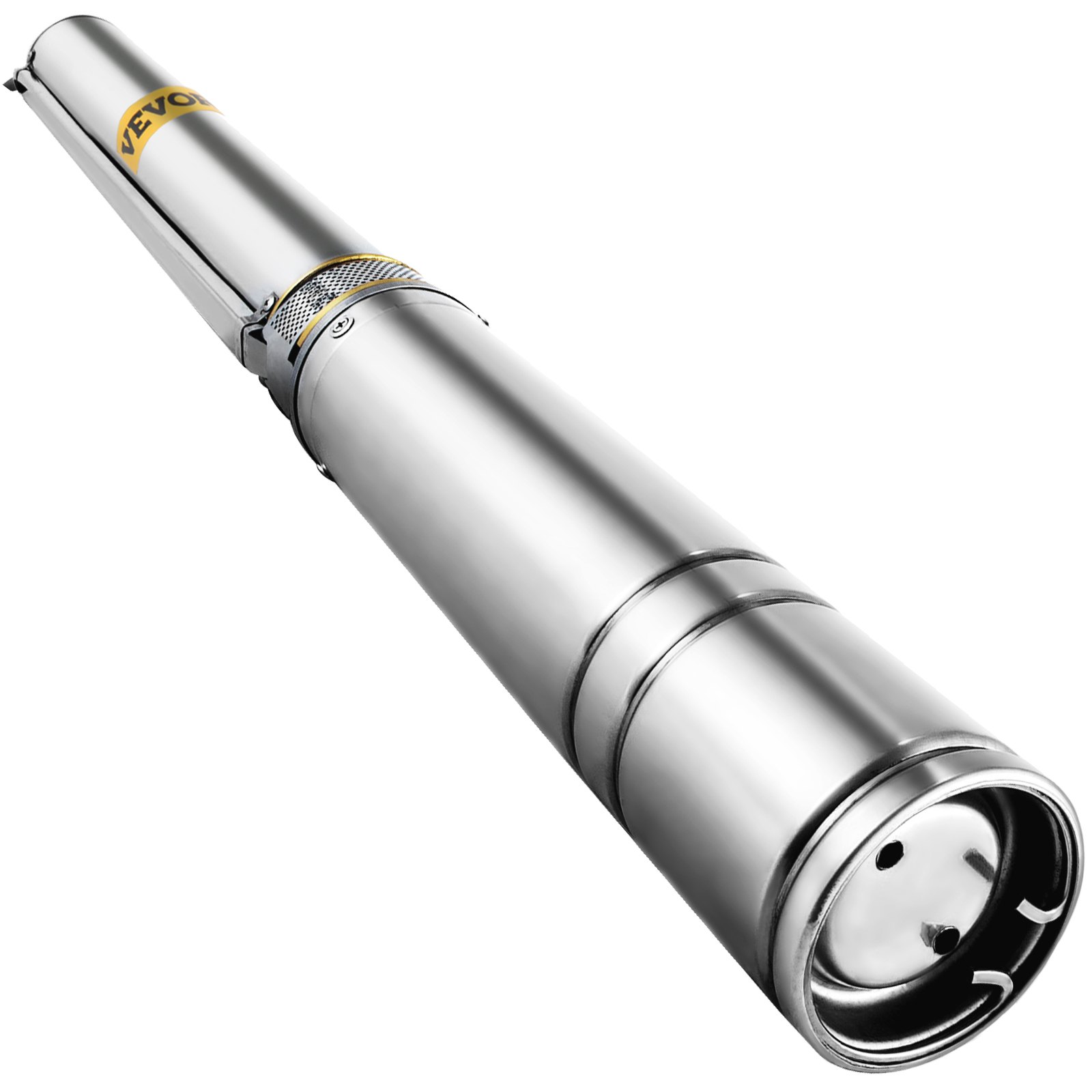 VEVOR Deep Well Submersible Pump, 1.5HP/1100W 240V/50Hz, 114L/min Flow 104 m Head, with 40 m Cable & External Control Box, 10.2 cm Stainless Steel Water Pumps for Industrial, Irrigation and Home Use