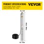 VEVOR Deep Well Pump, 1.5 hp 110V 50 Hz, Submersible Durable Stainless Steel, 1.5" Water Outlet w/131 FT Cable Wire & Control Box, for Farmland Irrigation, Domestic Supply, Deep/Shadow Well