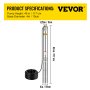 VEVOR Deep Well Pump, 2 hp 220V 50 Hz, Submersible Durable Stainless Steel, 1.5" Water Outlet w/131 FT Cable Wire & Control Box, for Farmland Irrigation, Domestic Supply, Deep/Shadow Well