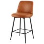 VEVOR Bar Stool Set of 2, 27 inch Counter Height Swivel Stools, Modern PU Leather Counter Barstool with Backrest and Metal Legs, Armless Bar Chair, Island Barstool for Kitchen, Dining Room, Brown