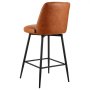 VEVOR Bar Stool Set of 3, 27 inch Counter Height Swivel Stools, Modern PU Leather Counter Barstool with Backrest and Metal Legs, Armless Bar Chair, Island Barstool for Kitchen, Dining Room, Brown