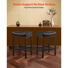 VEVOR 25 in Bar Stool Counter Height Barstool Saddle-Seat Kitchen Chair Set of 2