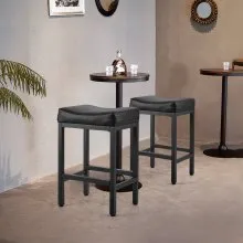 VEVOR 25 in Bar Stool Counter Height Barstool Saddle-Seat Kitchen Chair Set of 2