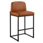 VEVOR Bar Stool Set of 4, 27 inch Counter Height Stools, Modern PU Leather Counter Barstool with Backrest, Metal Legs, Easy Assembly Armless Bar Chair, Island Barstool for Kitchen, Dining Room, Brown
